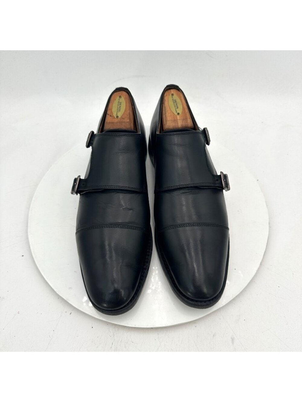 Allen Edmonds Pierce Men Size 11 Black Leather Monk Strap Cap Toe Dress Shoes